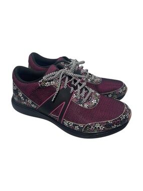 Traq by‎ Alegria Shoes Women’s Size 38 EU Pink Black Qarma Wild Flower Sneakers